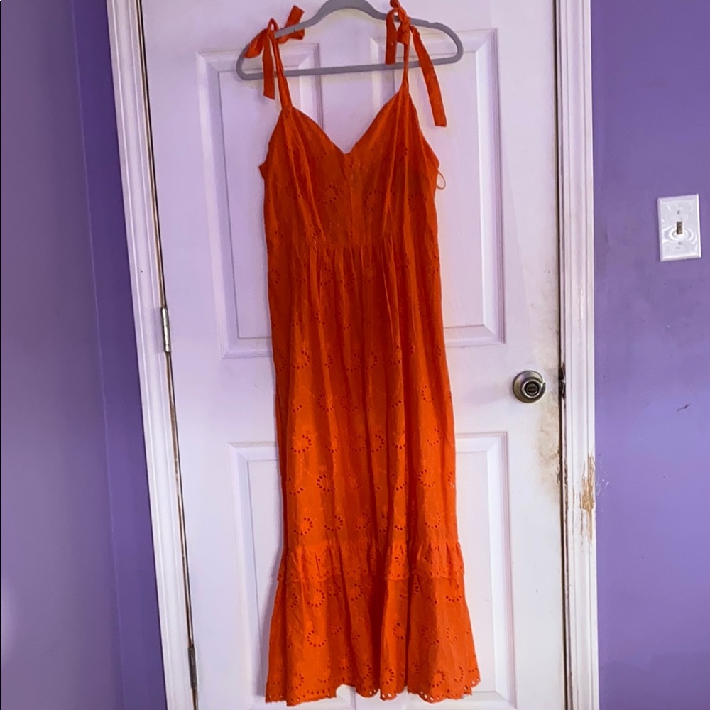 Taylor Dresses Orange Ruffled Tiered Sundress (new)